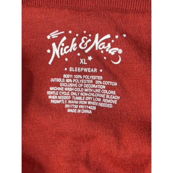 NICK & NORA Sock Monkey One Piece Pajamas Sleepwear Footed Adult XL Full Zip SEE - Picture 13 of 15